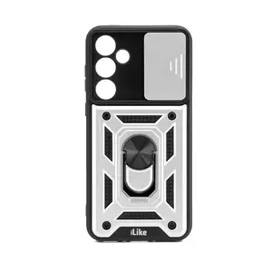 Protective case iLike for Samsung Galaxy A35 with camera protection ring, white