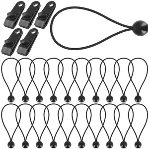 Bungee cord set Springos — 10 pcs elastic cords for tarp mounting and fastening