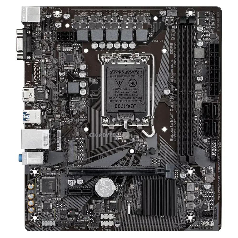 Pamatplate GIGABYTE H610M H V2, H610 Photo 2