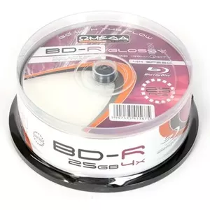 Записываемый BD-R диск OMEGA 25 GB 4x, набор 25 шт. (MPN 41567)