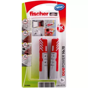 Skrūvju un sienas dībeļu komplekts Fischer 537655 70 mm ķieģeļiem betonam