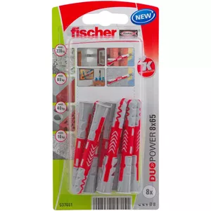 Комплект винтов и дюбелей Fischer 537651 65 мм 8 шт