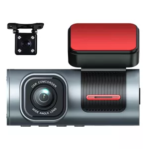 iWear GT7 Duāls Auto Video reģistrātors DVR kamera HD priekšpusē + aizmugurē 480p G-Sensor GPS Wi-Fi 3,16 collu LCD melns