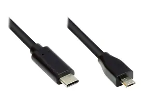 Good Connections Alcasa GC-M0121 USB 2.0 Cable Micro-USB B to USB C Male Connectors Black
