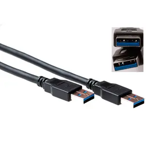 ACT SB3011 USB 3.2 Gen 1 cable USB A male to USB A male 1 m black