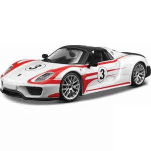 Модель автомобиля Bburago Porsche 918 Spyder Weissach в масштабе 1:24