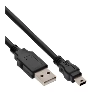 USB 2.0 Mini kabelis InLine 33107J 0.3m A male uz Mini B male melns
