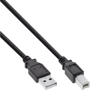 USB 2.0 kabelis Type A male / B male melns 0.3m InLine 34503X