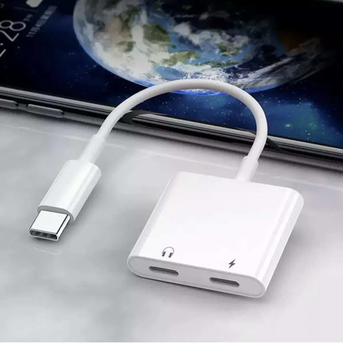 Audio adapter Mocco JH-032 USB-C to 2× USB-C Photo 2