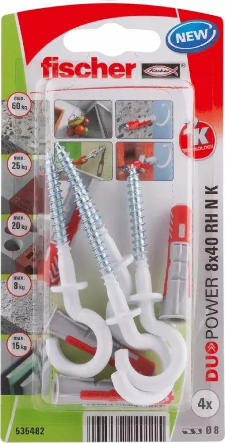 Skrūvju āķa un sienas dībeļu komplekts Fischer 535482 Photo 10