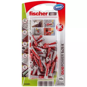 Skrūvju un sienas dībeļu komplekts Fischer 534992 45 gab 25 mm ķieģelim betonam