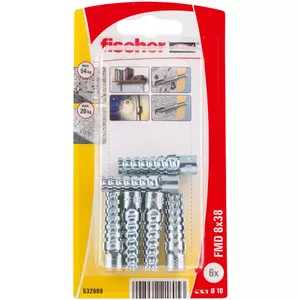Комплект винтовых крючков и дюбелей Fischer 532689 6 шт 38 мм