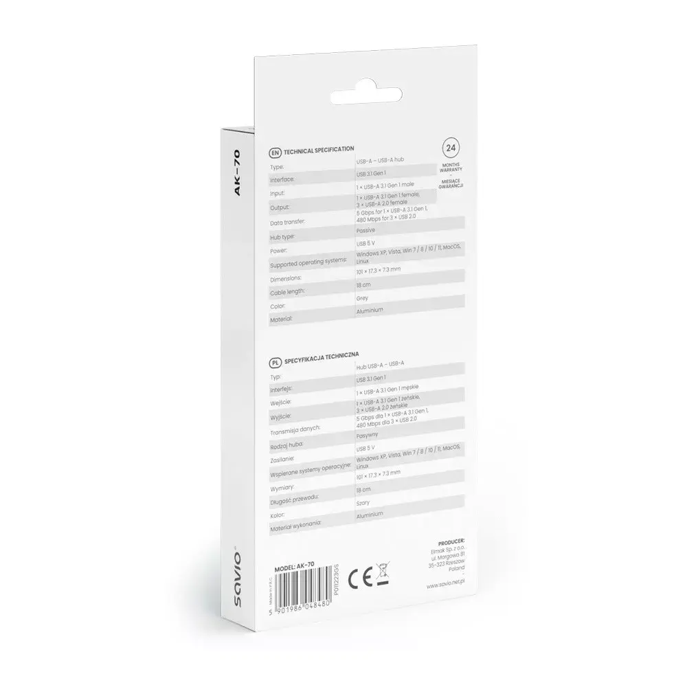 USB-концентратор SAVIO AK-70 7 портов USB 3.0 Photo 5