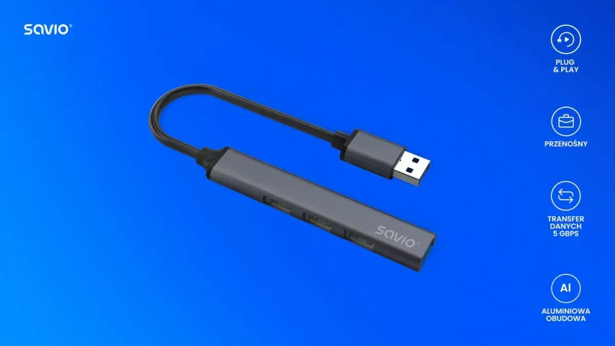 USB-концентратор SAVIO AK-70 7 портов USB 3.0 Photo 9
