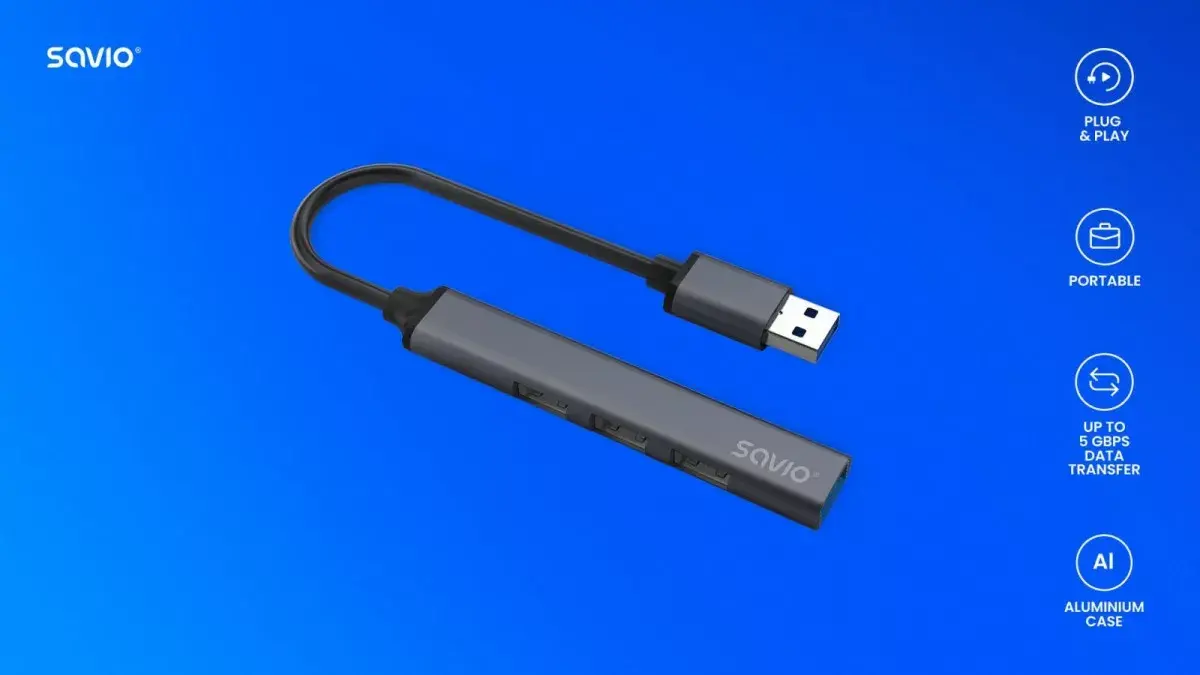USB-концентратор SAVIO AK-70 7 портов USB 3.0 Photo 10
