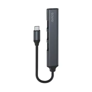 USB 3.0 хаб 4 порта SAVIO AK-71 с USB-C для подключения, 5000 Мбит/с, гарантия 2 года