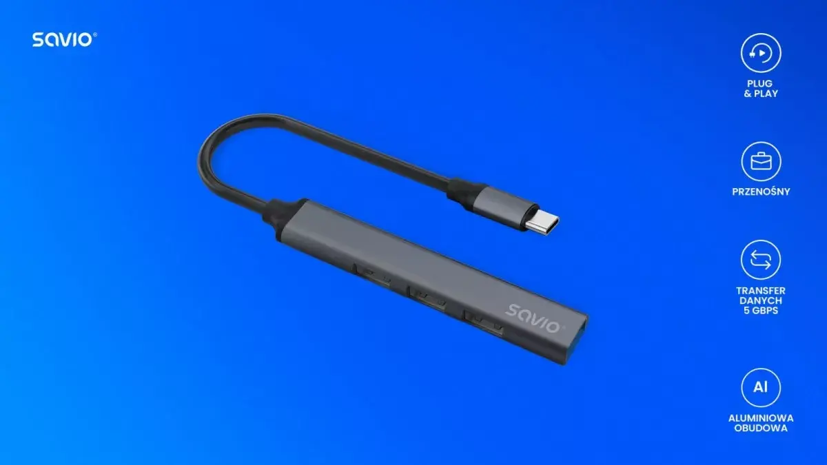 USB 3.0 хаб 4 порта SAVIO AK-71 Photo 9