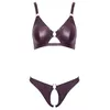 Krūšturis un atvērtas biksītes Cottelli Collection M violets Photo 7