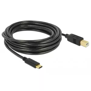 USB kabelis DeLOCK 83667 USB 2.0 4 m USB C USB B melns