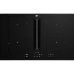 Induction hob with extractor, 80cm, HIXI84700UFT, 4 zones, touch control