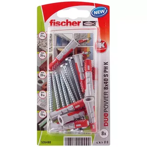 Комплект винтов и дюбелей Fischer 535480 40 мм 8 шт
