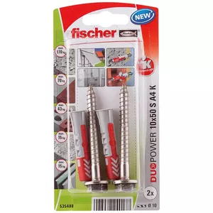 Skrūvju un sienas dībeļu komplekts Fischer 535488 50 mm ķieģeļiem betonam