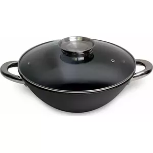 Вок-сковорода Kamille KM 4806 MR, чугунный корпус, тефлоновое антипригарное покрытие, 28 см