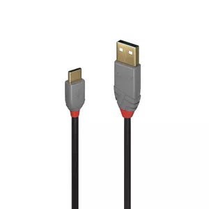 USB 2.0 Type A to C Cable Lindy 1m Anthra Line
