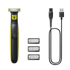 Электрическая бритва и триммер Philips Norelco OneBlade QP2724/10 сетчатая с питанием от аккумулятора и USB серо-салатовая