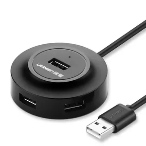 Centrmezgls USB-A 4 porti (USB 2.0) 1,0 m, melns