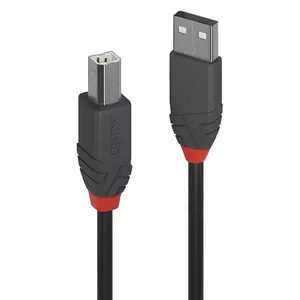 Lindy 36671 USB kabelis 0,5 m USB 2.0 USB A USB B Melns, Pelēks