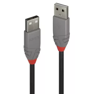 Lindy 36694 USB kabelis 3 m USB 2.0 USB A Melns, Pelēks