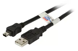 USB 2.0 cable EFB Elektronik K5251SW.1,8 — USB A to Mini-USB B, 1.8 m, black, magnetically shielded