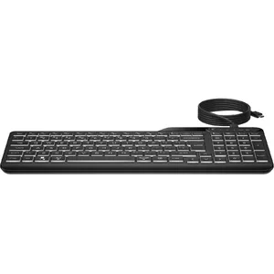 HP 400 Backlit Wired Keyboard Full-size USB Black