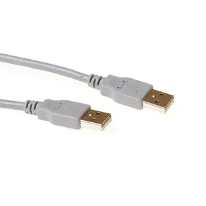 Кабель ACT USB 2.0 USB A штекер - USB A штекер слоновая кость 3м