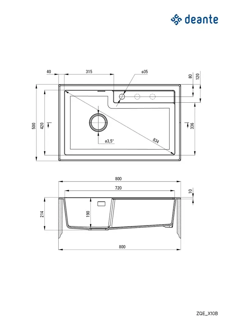 1-bowl granite sink Deante ZQE_S10B Photo 2