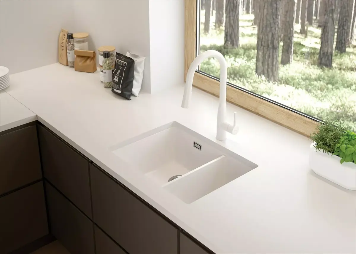 1.5-bowl granite sink deante ZQE A503 Photo 3