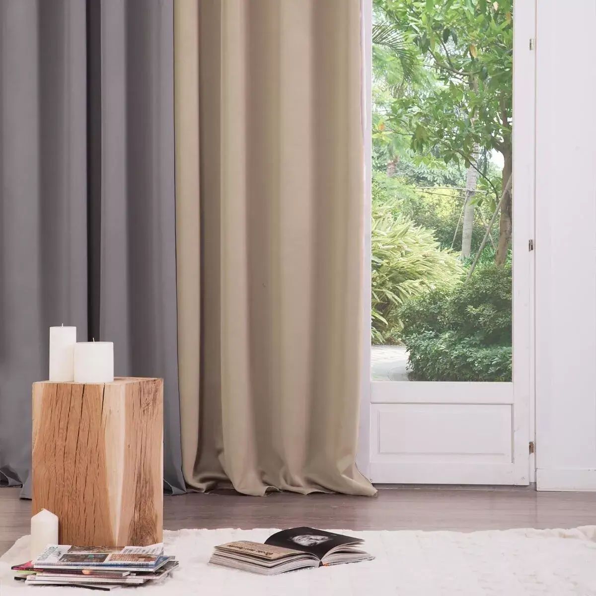 Atmosphera 103859D2 Blackout Linen Curtain Photo 2