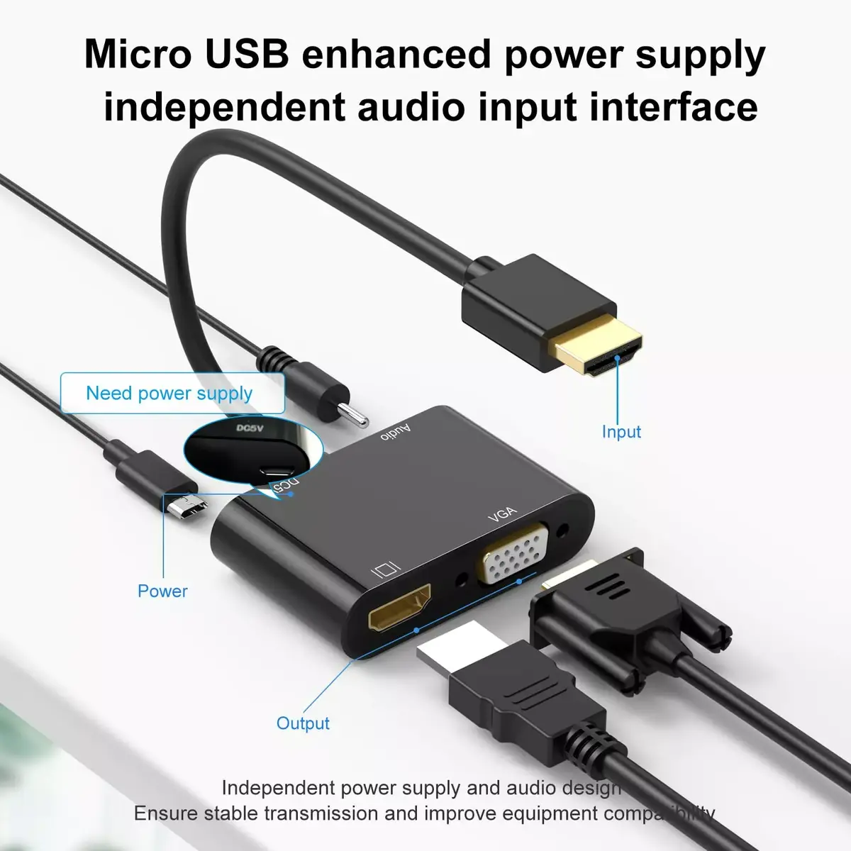 Адаптер HDMI Riff RF-HDMI-VGA+HDMI 4K Photo 5