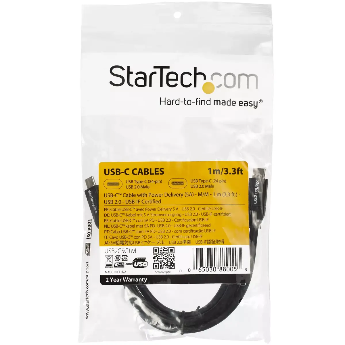 USB-C to USB-C Cable StarTech.com USB2C5C1M Photo 4