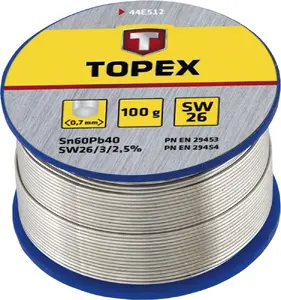 Solder Wire Topex 60% Sn 1 mm 100 g — lead-free content not specified