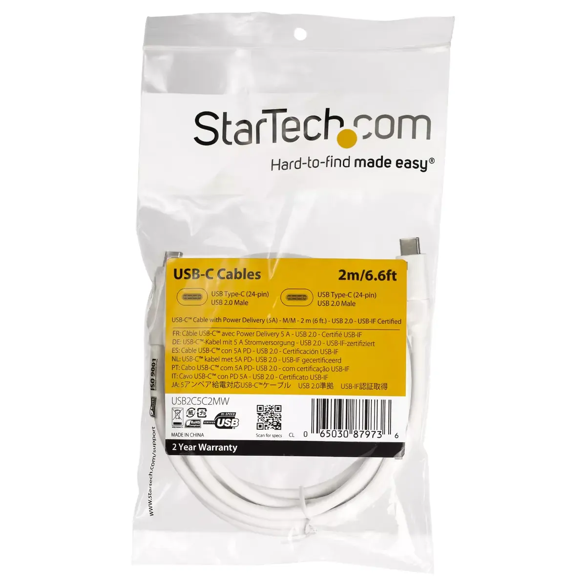 USB-C uz USB-C kabelis StarTech USB2C5C2MW Photo 5