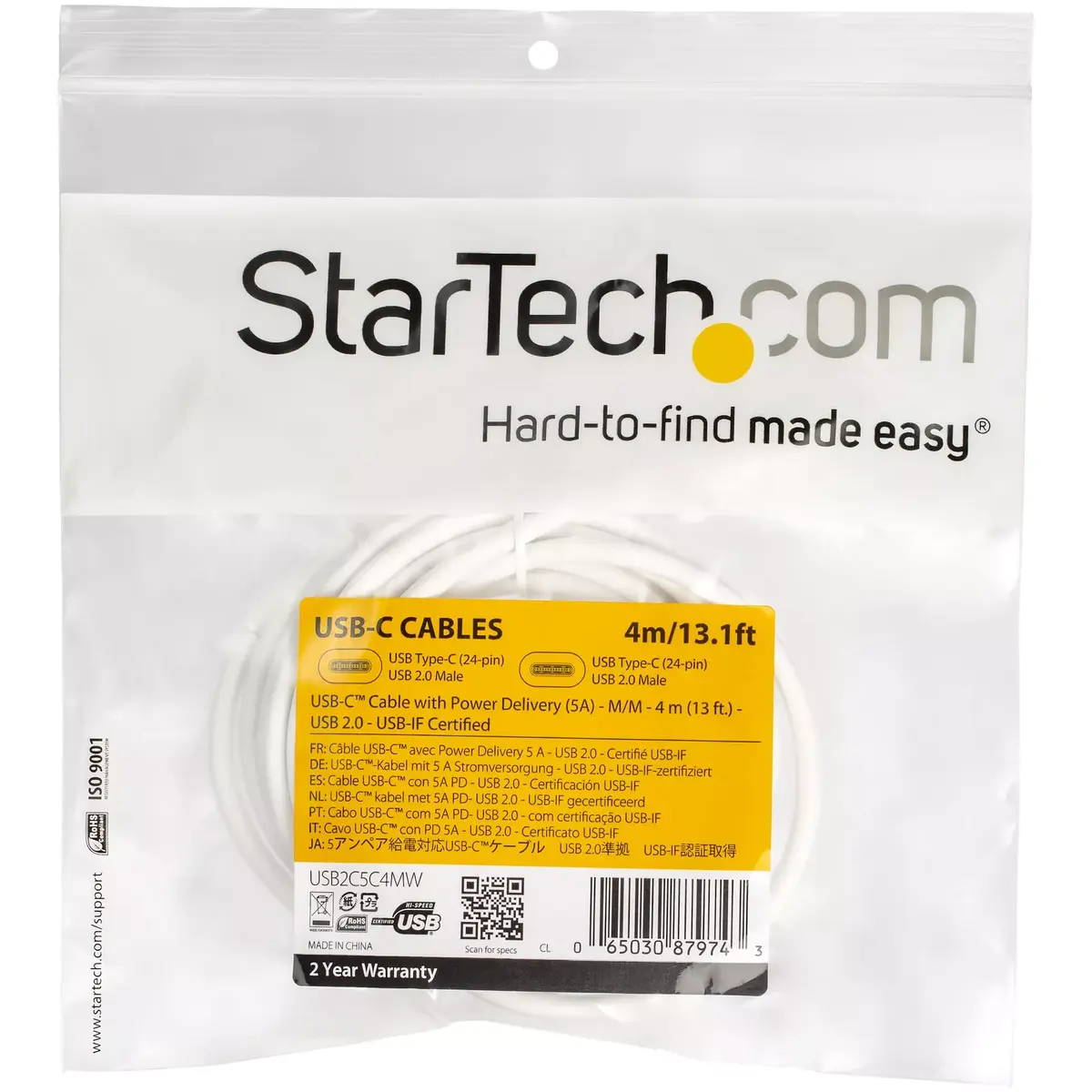 USB-C uz USB-C kabelis StarTech.com USB2C5C4MW Photo 4