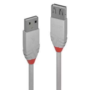 USB pagarinātājs Lindy 0.2m Anthra Line pelēks