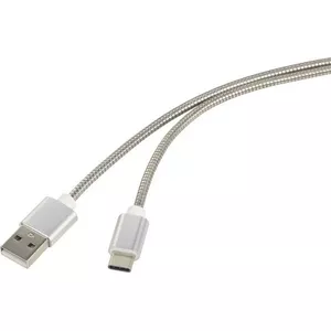 USB Cable Renkforce RF-4888671 1m USB A USB C Stainless Steel