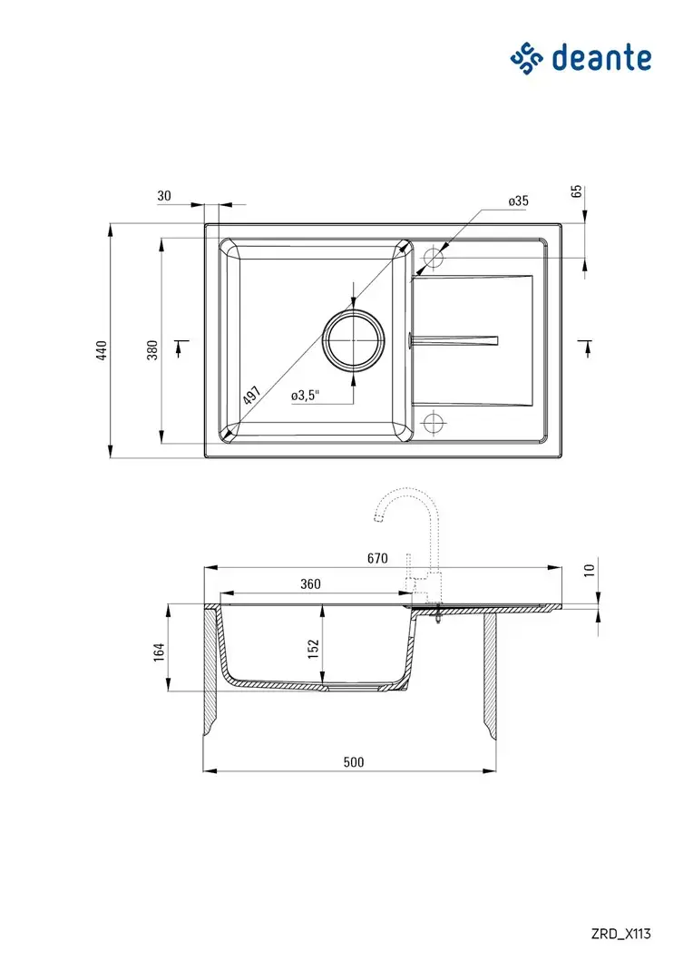 1-bowl granite sink deante ZRD_2113 Photo 2