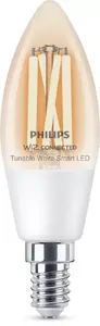 Philips Smart LED Filament C35 Bulb E14 Base 470 lm Wi-Fi Bluetooth Transparent White 220-240 V