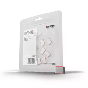 USB Type C Port Blockers Lindy Pack of 10 Pink
