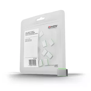 USB Type C Port Blockers Lindy 40438 Pack of 10 Green