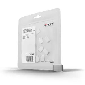 USB Type C Port Blockers Lindy Pack of 10 White
